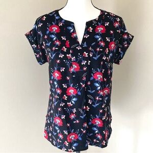 Talbots Women’s 2X V-neck tunic style Short Sleeve Floral Top